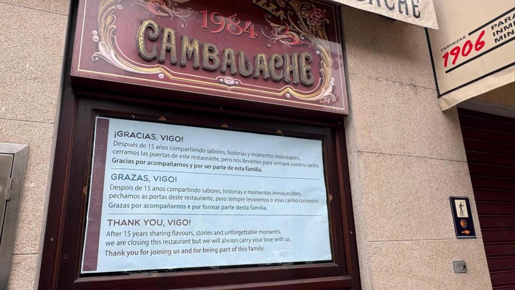 Cartel de despedida del Cambalache.