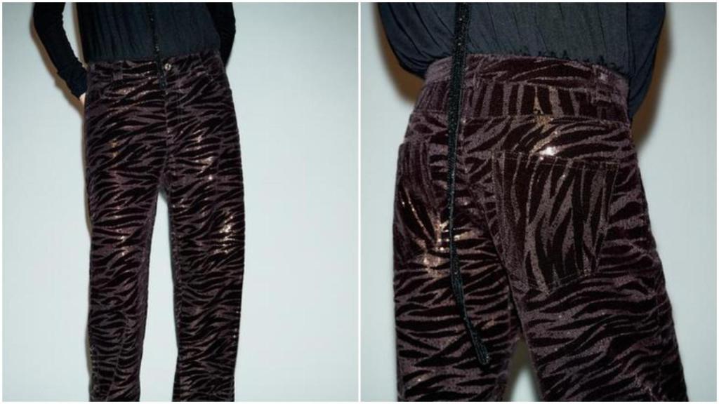 Pantalón de terciopelo con lentejuelas. Ref: 9790/869/700