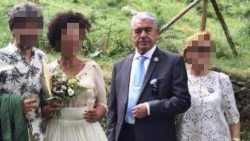 Sabiniano Gómez Serrano en la boda de su hijo Miguel Ángel, hermano de Begoña.