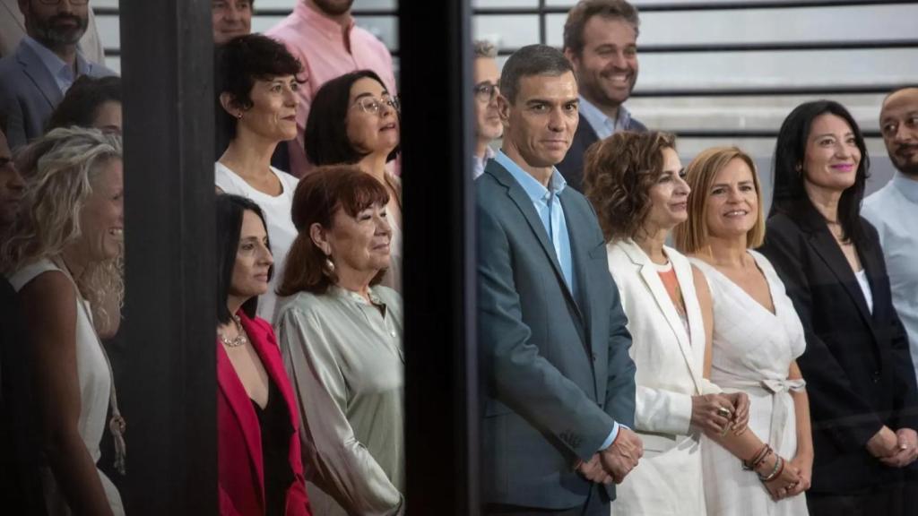 Pedro Sánchez, en la sede del PSOE, tras la reunión con su nueva Ejecutiva, en julio de 2025.