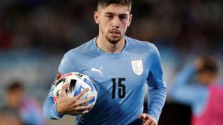 Fede Valverde, con la camiseta de la selección de Uruguay.
