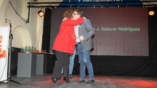 Salazar, in Montellano, in 2023, honored by the local PSOE.