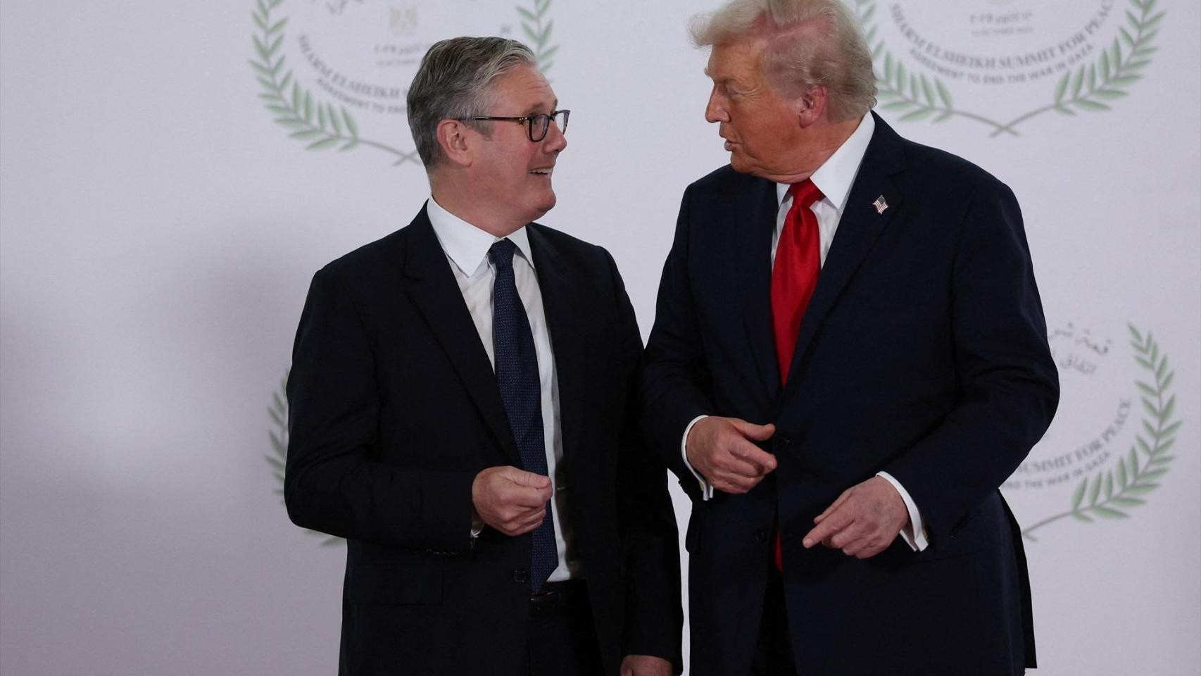 Keir Starmer, primer ministro de Reino Unido, y Donald Trump, presidente de Estados Unidos.