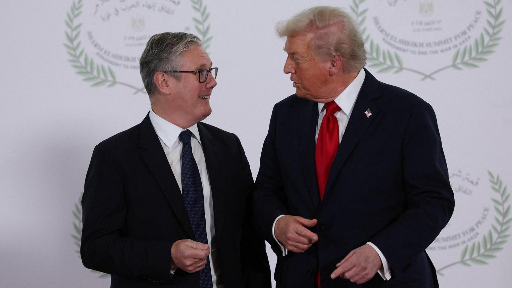 Keir Starmer, primer ministro de Reino Unido, y Donald Trump, presidente de Estados Unidos.