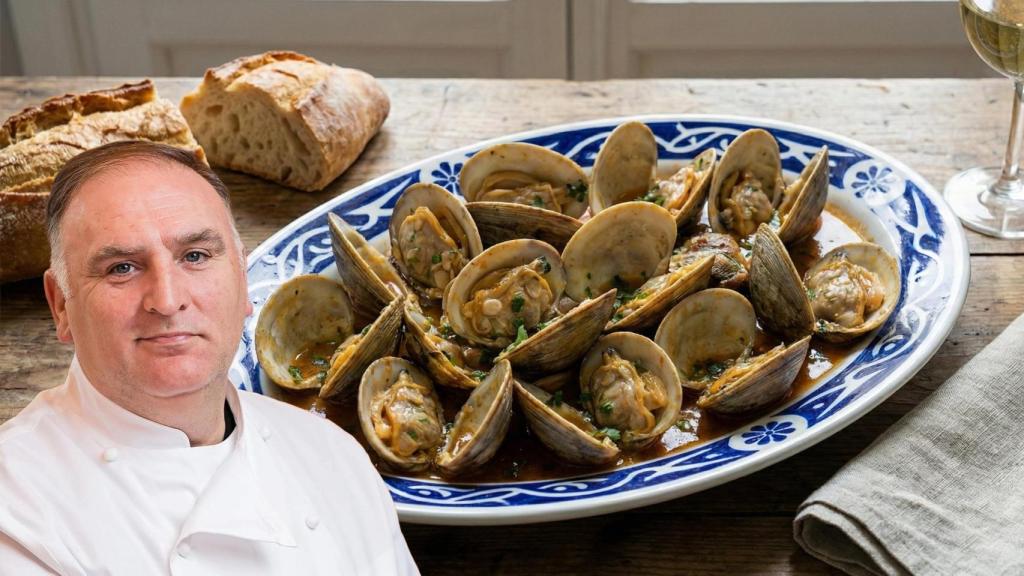 José Andrés (56), chef, en un montaje de El Español