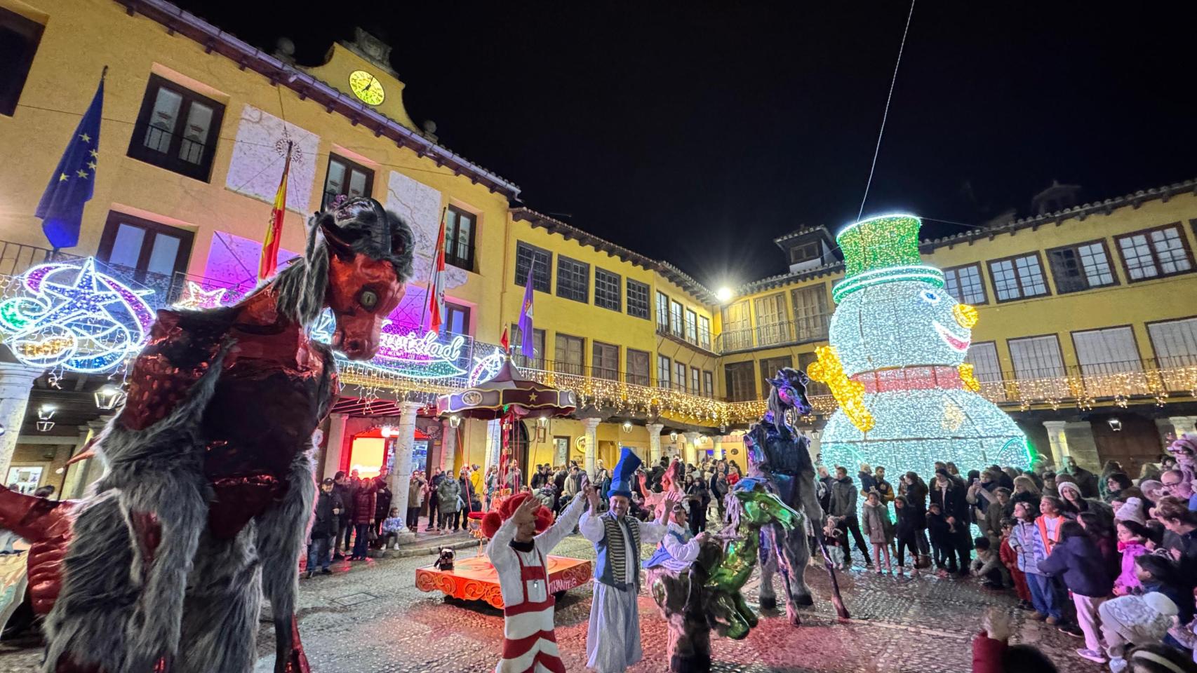 Imagen de la inauguración de la iluminación navideña en Tordesillas