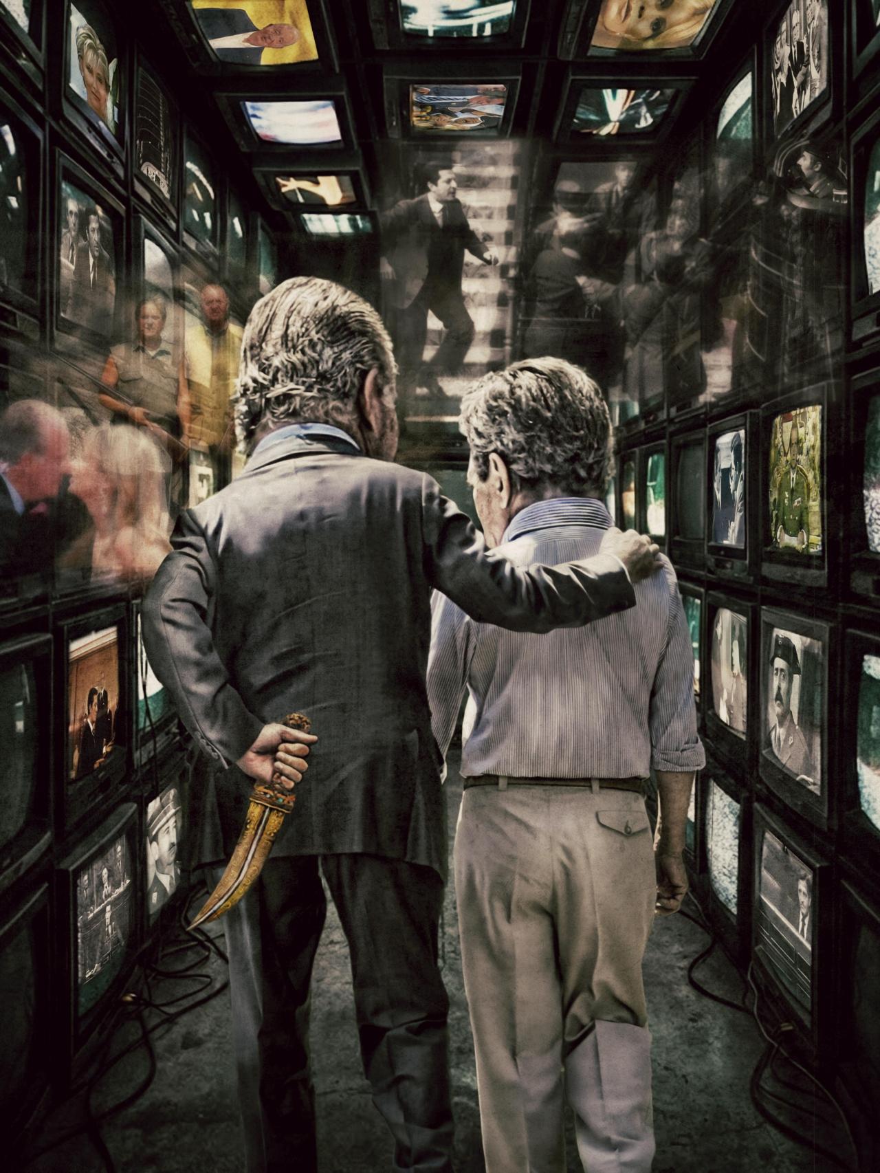 Una ilustración de Juan Carlos I y Adolfo Suárez.