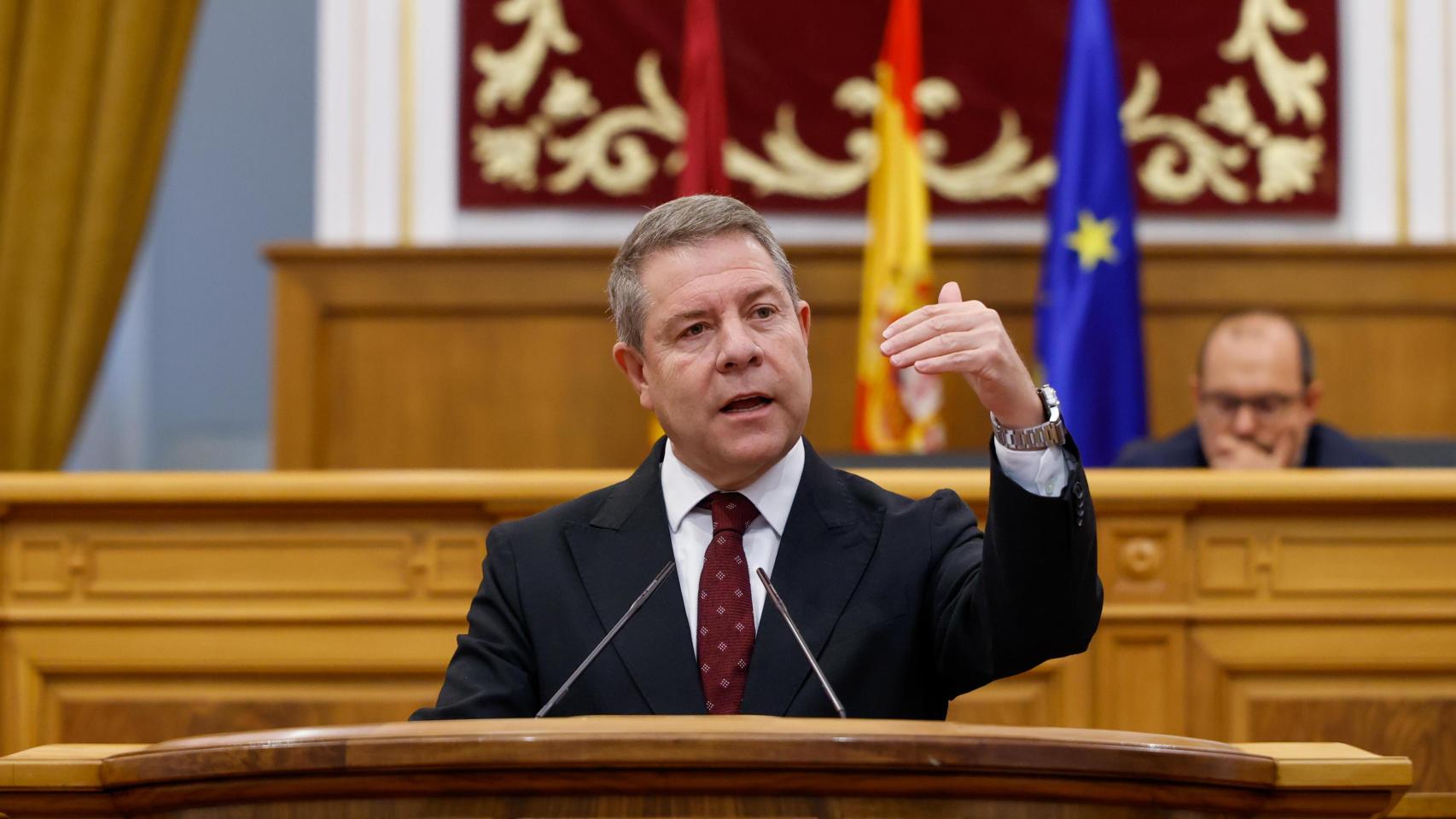 Page, el pasado miércoles en las Cortes de Castilla-La Mancha durante el acto institucional por la Constitución.