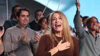 María Guardiola, during the opening ceremony of the campaign.