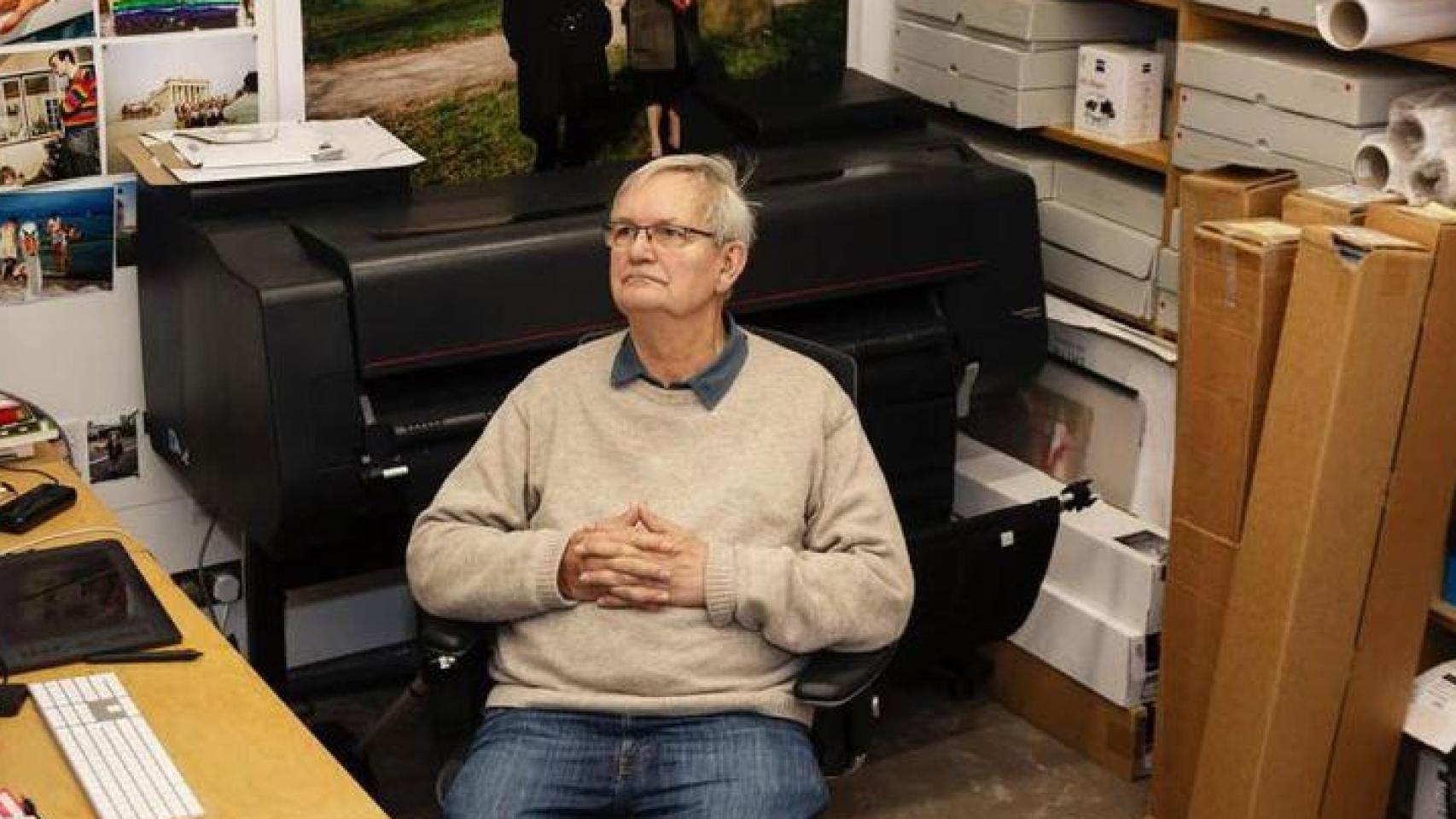 Imagen de Martin Parr compartida por su familia.