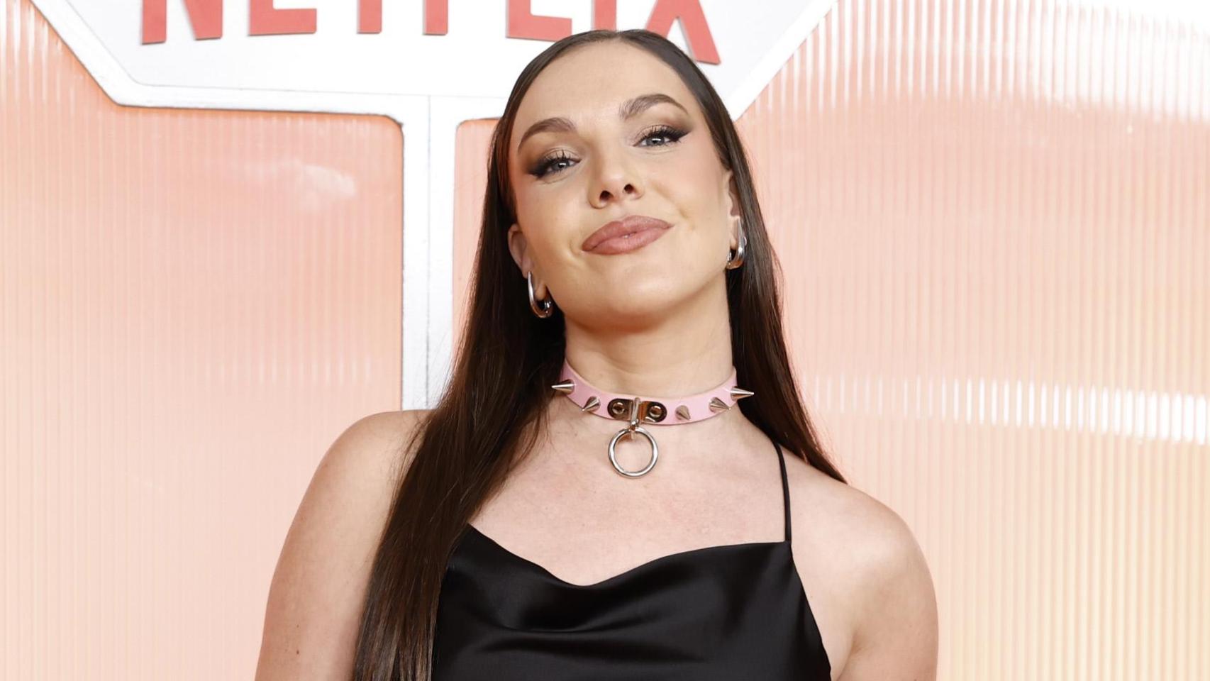 Inés Hernand en el photocall de la première de 'El refugio atómico' en Madrid.