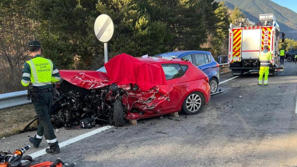 Accidente de tráfico a la altura de Biescas.