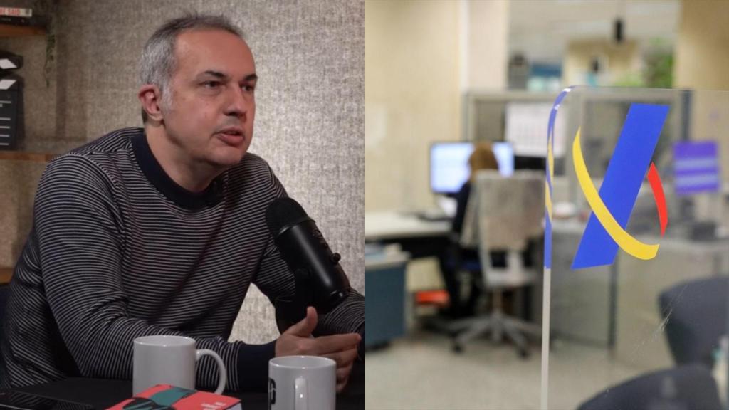 Montaje con una imagen de Pablo Miser y una imagen de la Agencia Tributaria.