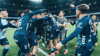 El Celta celebra su victoria en el Bernabèu.