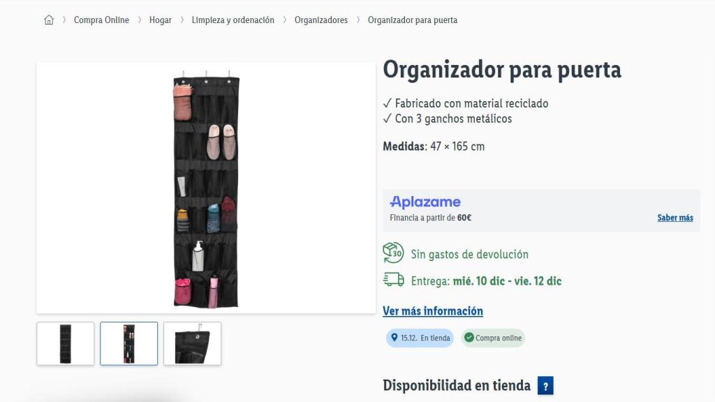 Organizador para puertas.