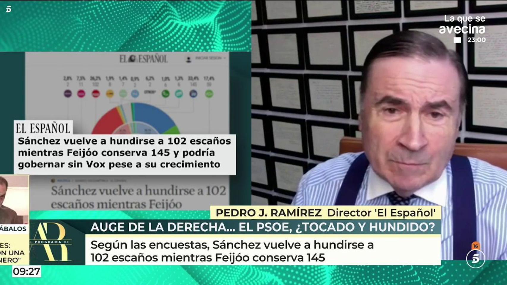 Pedro J. Ramírez este martes durante su intervención en 'El programa de AR'.