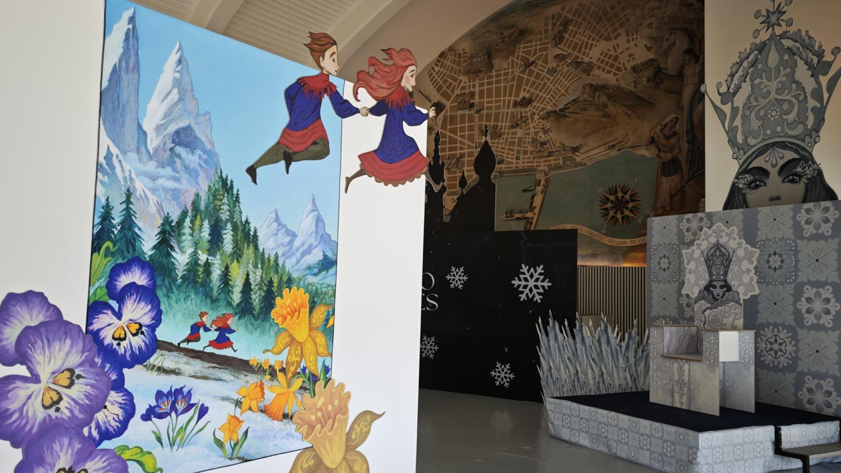 Espacio Séneca presenta esta exposición sobre 'La reina de las nieves'.