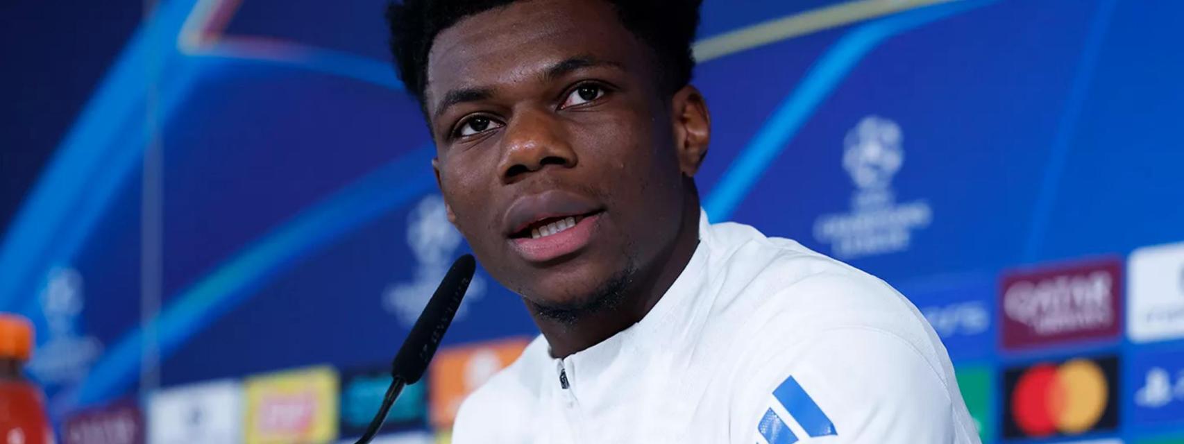 Tchouaméni, en rueda de prensa con el Real Madrid