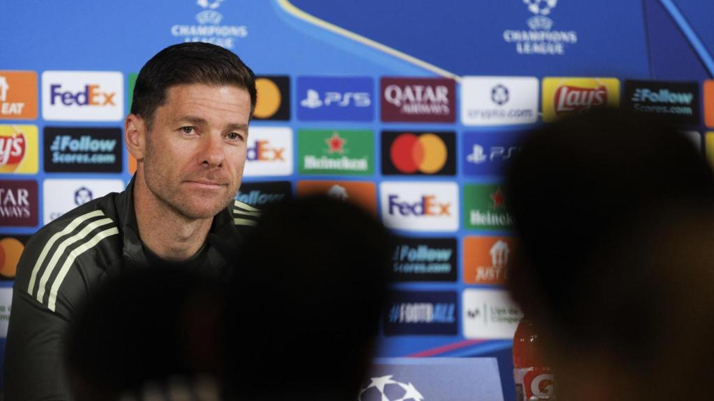 Xabi Alonso, en la rueda de prensa de este martes