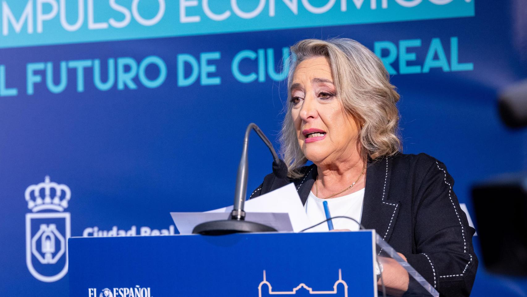 Esther Esteban, durante su intervención este martes en el Museo del Quijote de Ciudad Real.