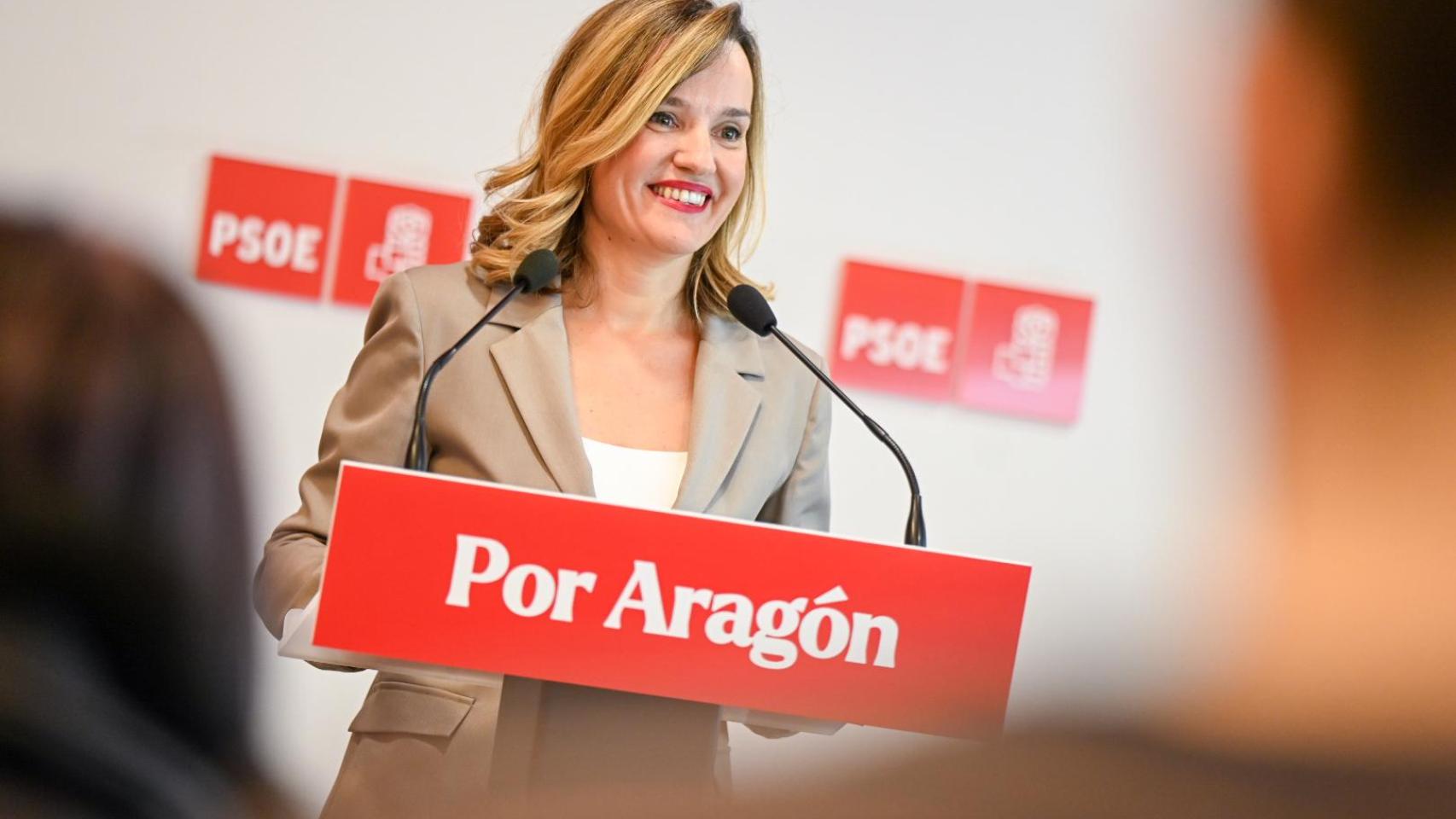Alegría, este lunes en la sede del PSOE-Aragón.