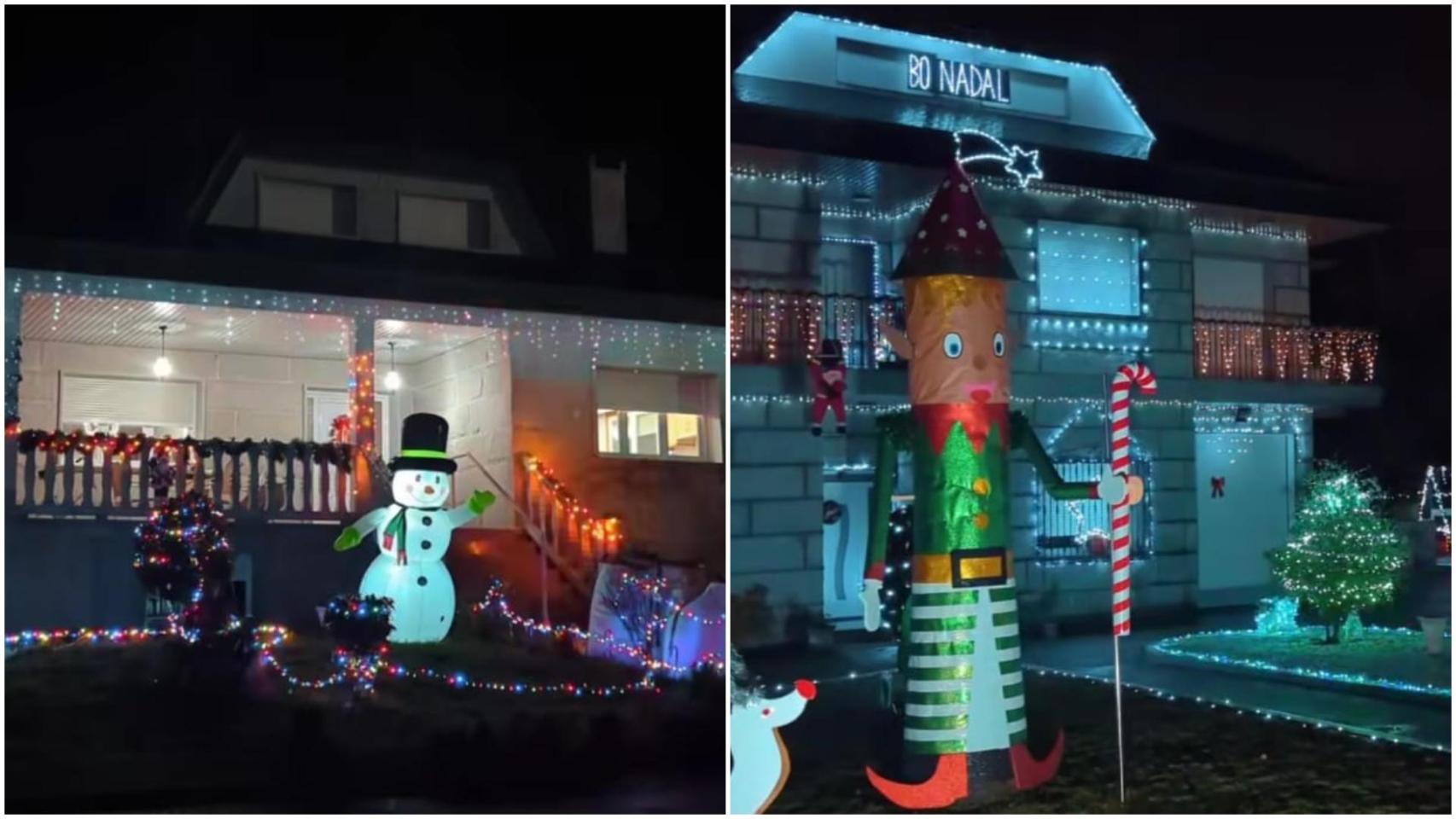 Algunas casas de A Mioteira (Ourense) iluminadas y decor