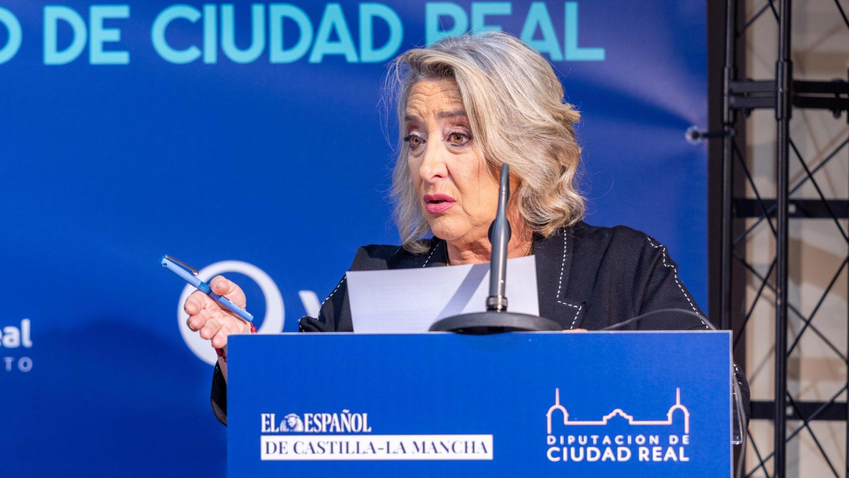 Esther Esteban, durante su intervención este martes en el Museo del Quijote de Ciudad Real.