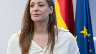 Ester Muñoz, this Tuesday during the press conference at the Congress of Deputies.