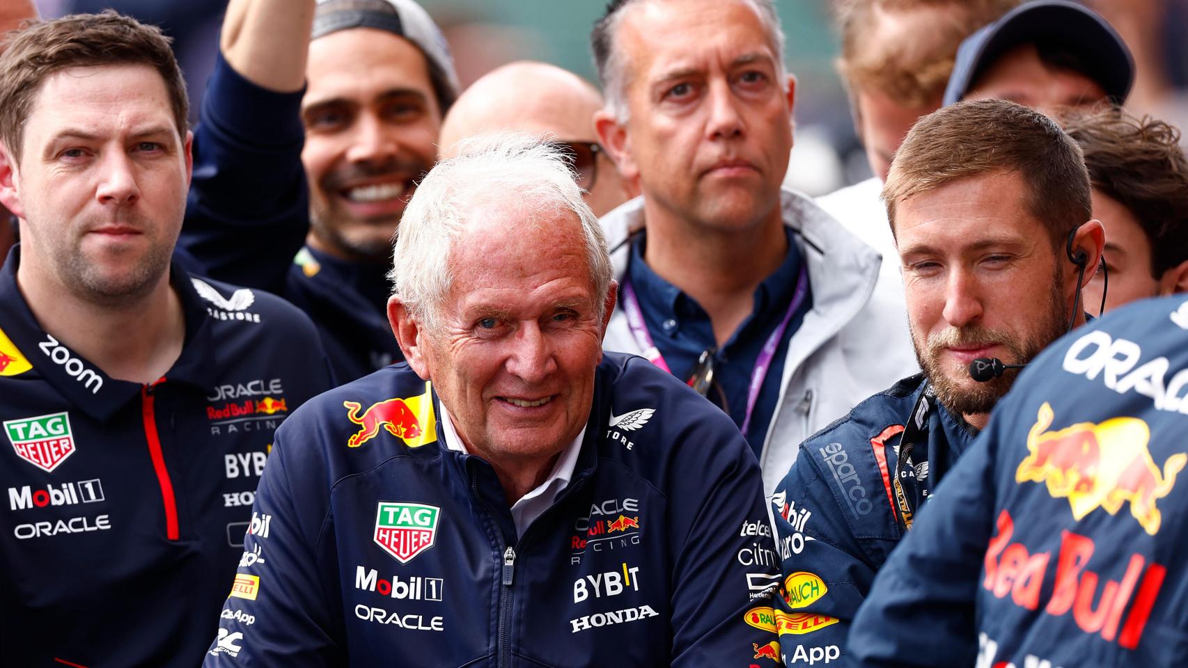 Helmut Marko, en una de las celebraciones de Red Bull