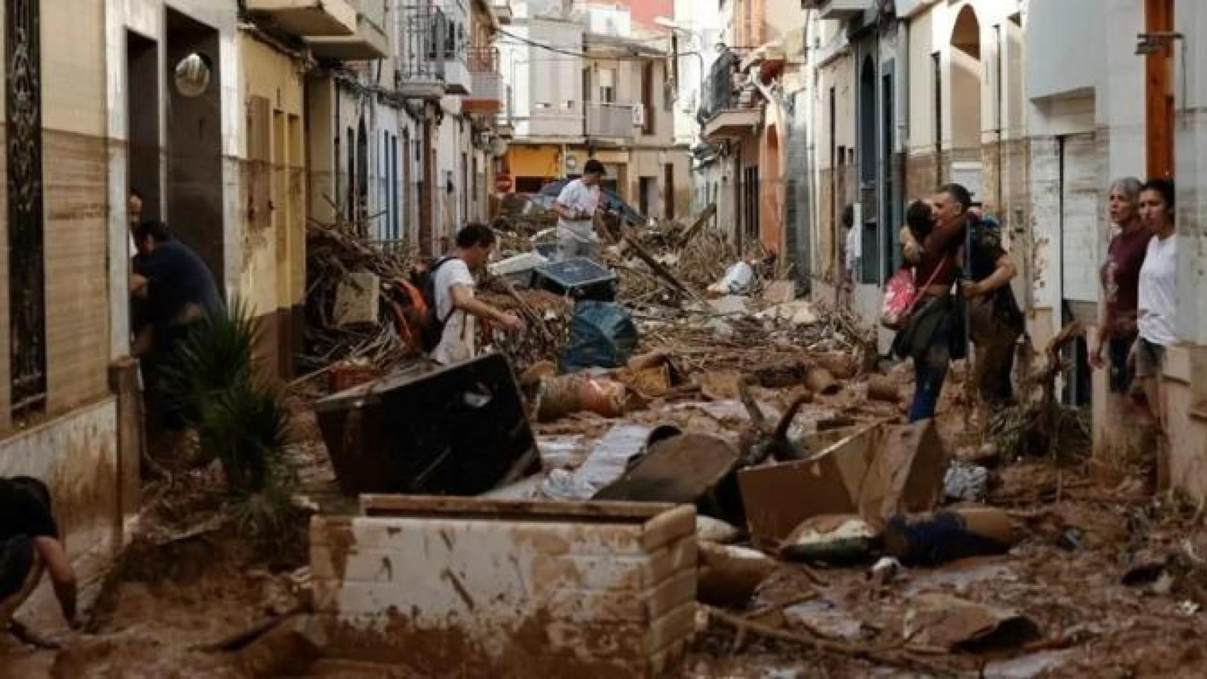 Los efectos de la dana en el municipio de Paiporta. EP