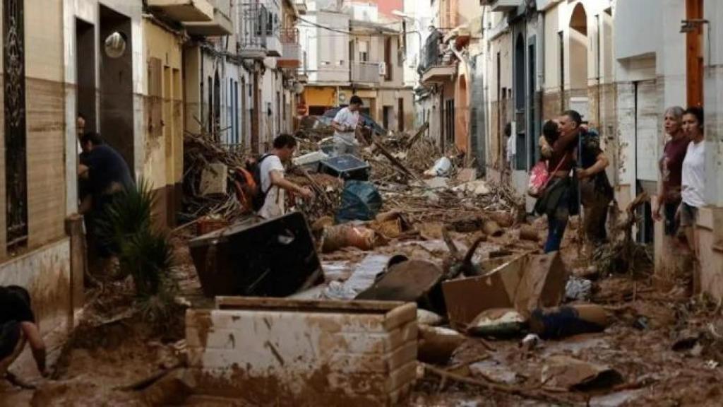 Los efectos de la dana en el municipio de Paiporta. EP