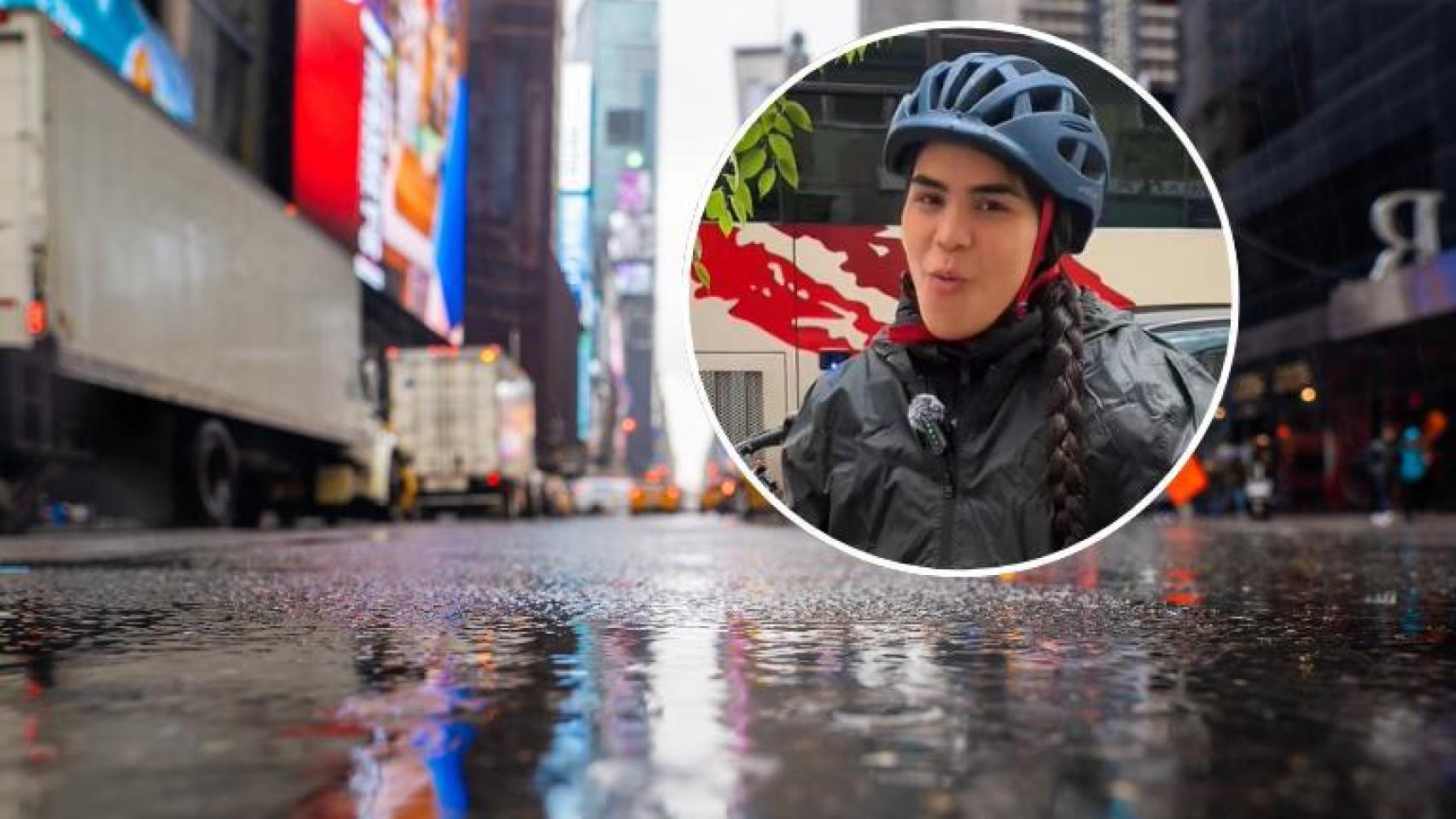 Una repartidora revela cómo se prepara para trabajar en días de lluvia