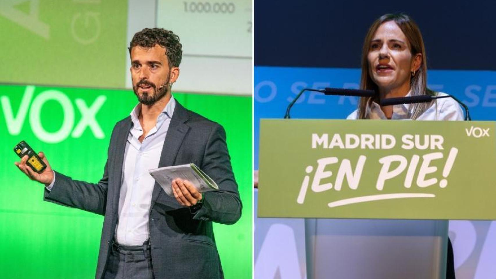 Carlos Hernández Quero (i) e Isabel Pérez Moñino (d), los nuevos perfiles de Vox que buscan ganar adeptos en los barrios obreros.