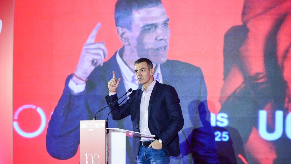 Pedro Sánchez, durante el acto del PSOE y UGT celebrado este martes en la sede del sindicato.