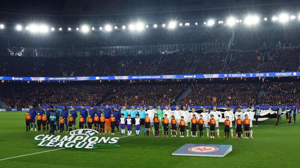 Imagen del Camp Nou durante el partido contra el Eintracht.