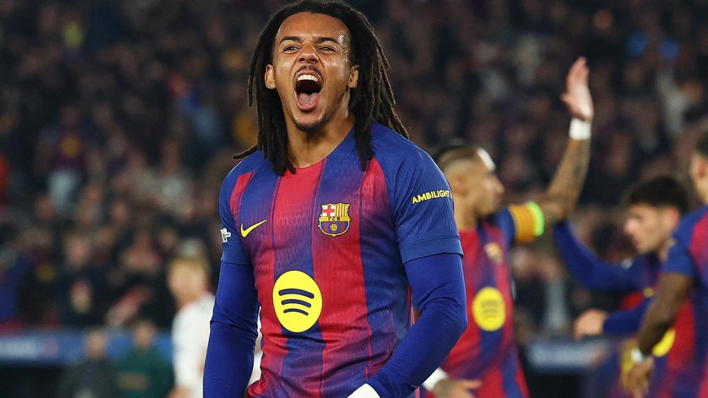 Koundé celebra el gol marcado ante el Eintracht.