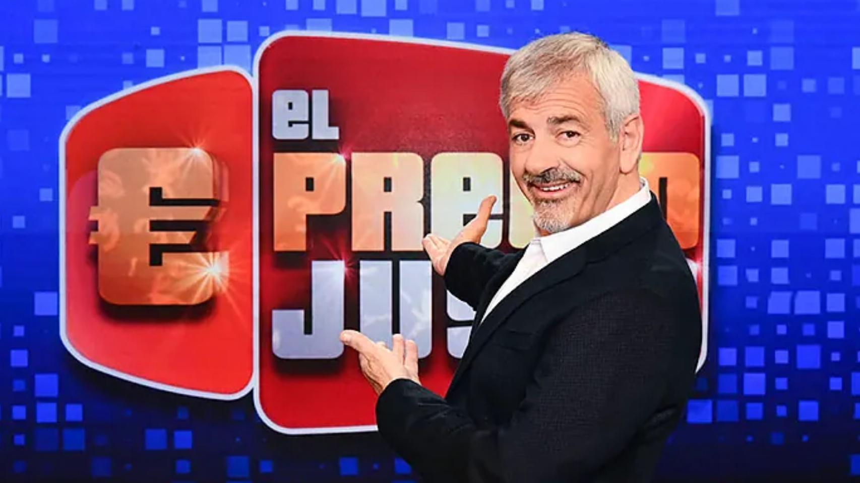 Carlos Sobera en una imagen promocional de 'El precio justo' en su última etapa en Telecinco.