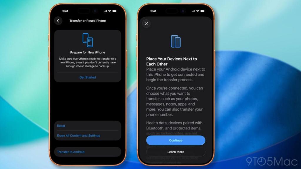 Proceso para pasar entre un móvil Android y un iPhone en iOS