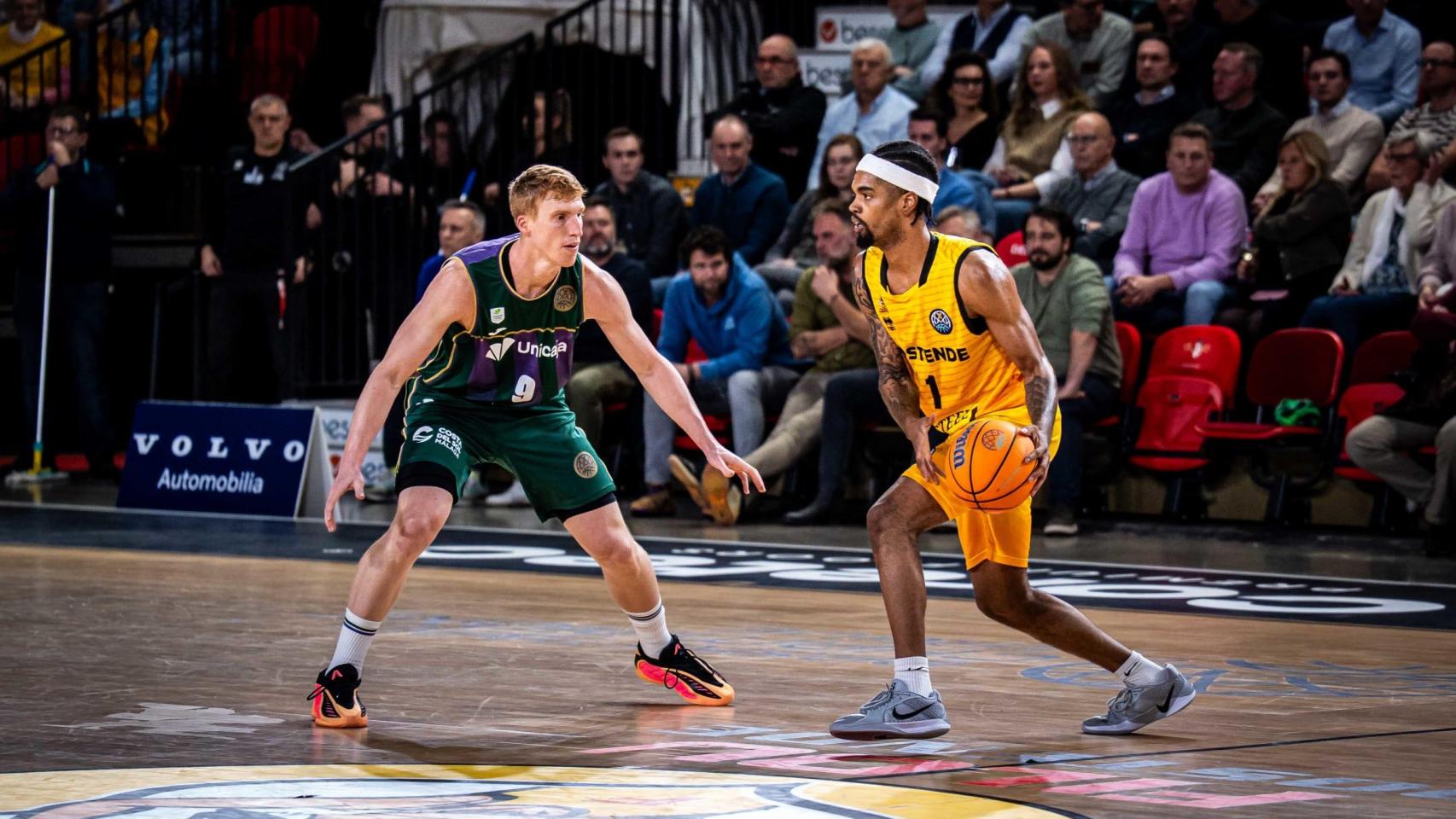Alberto Díaz durante el partido del Unicaja contra Filou Oostende en Bélgica