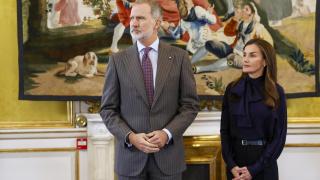 Los Reyes, en el Palacio Real de Aranjuez.