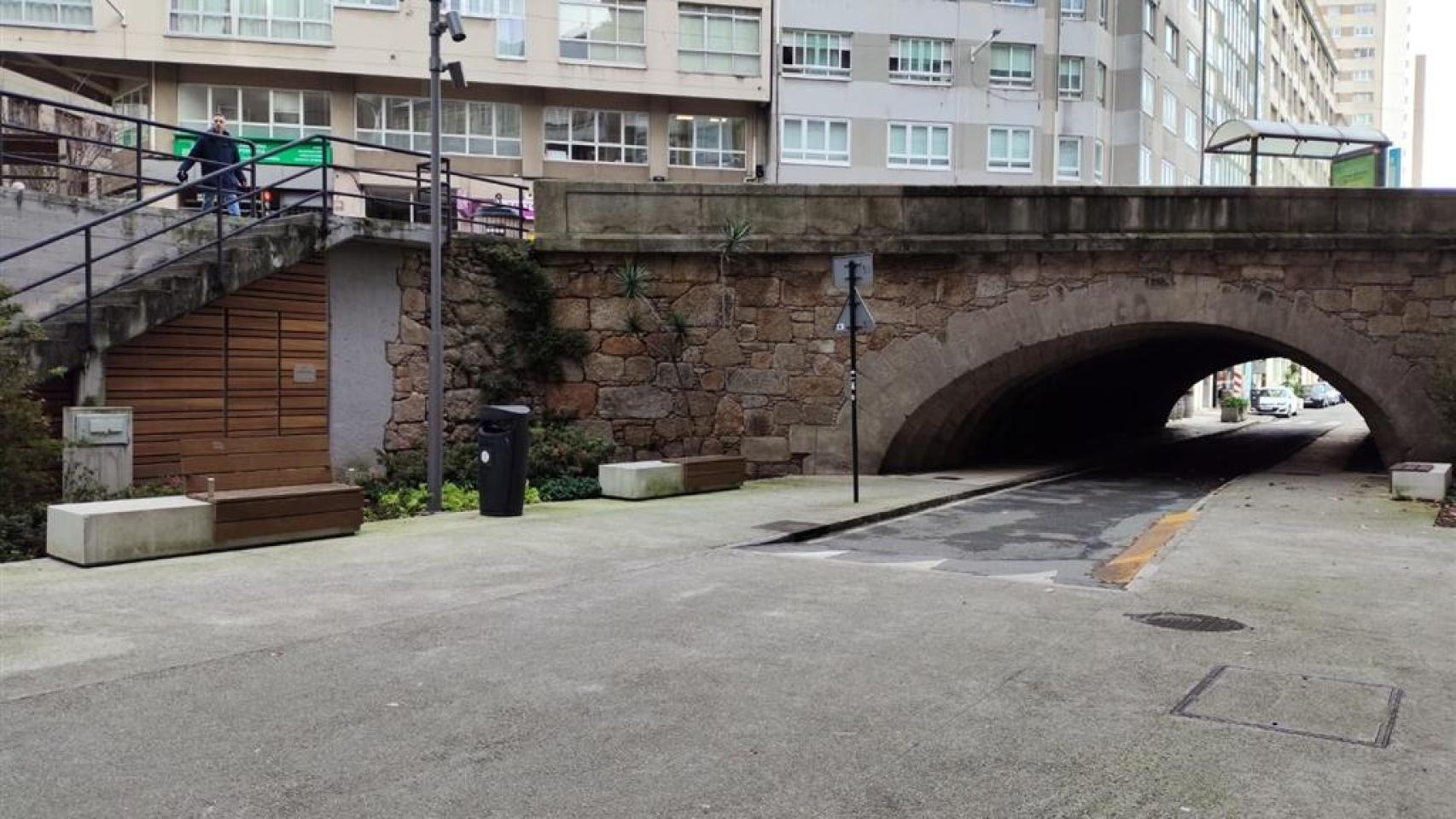 El puente del río Monelos en A Coruña