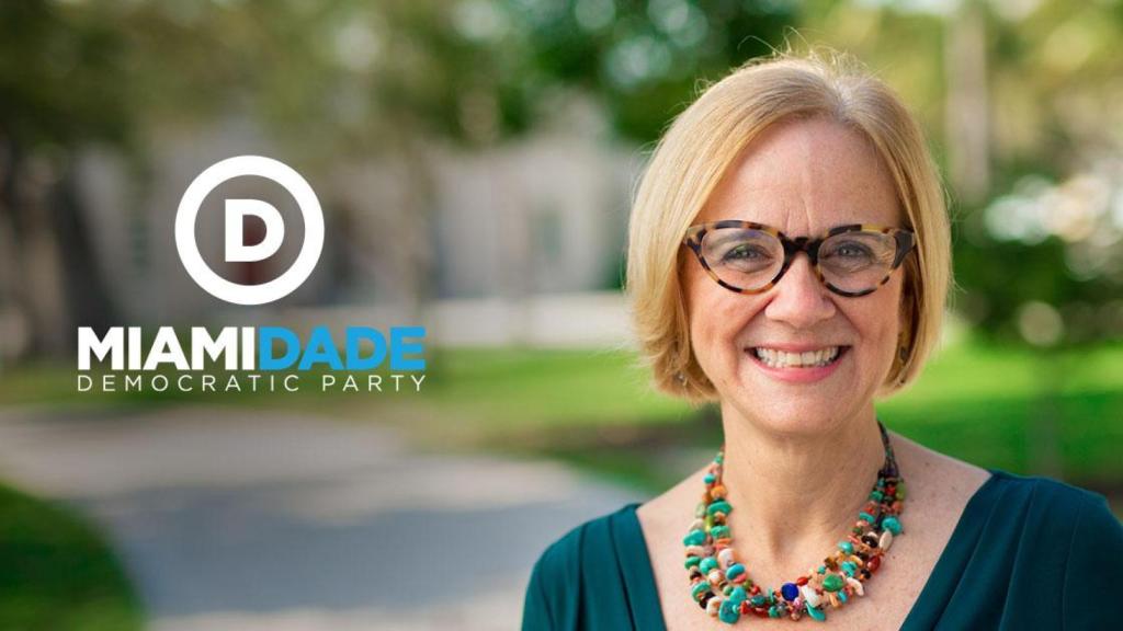 Eileen Higgins en uno de los carteles electorales del Partido Demócrata.