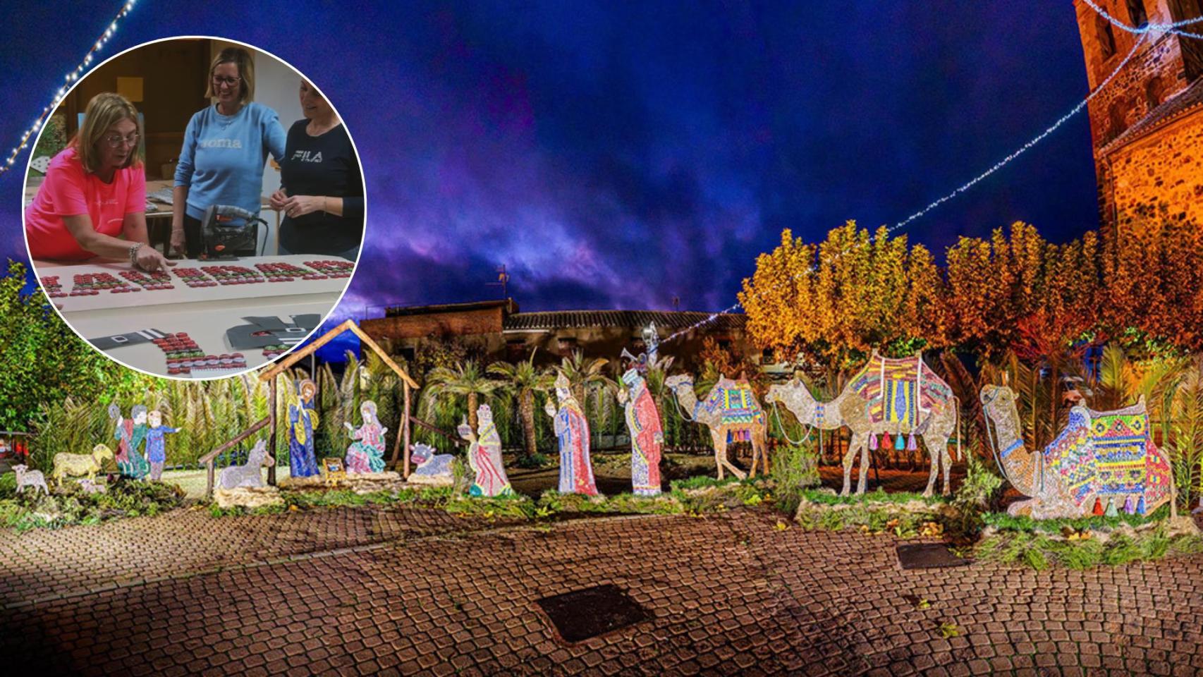 Portal de Belén creado por el grupo vecinal 'Argamasilla de Calatrava Arte en la Calle'.