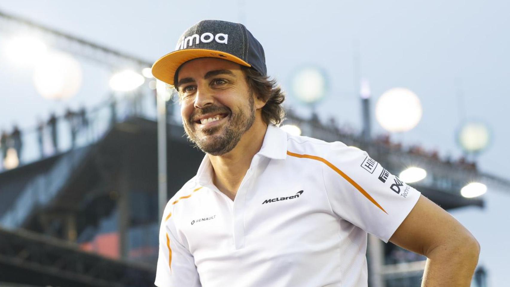 Fernando Alonso en el Gran Premio de Singapur en 2018.