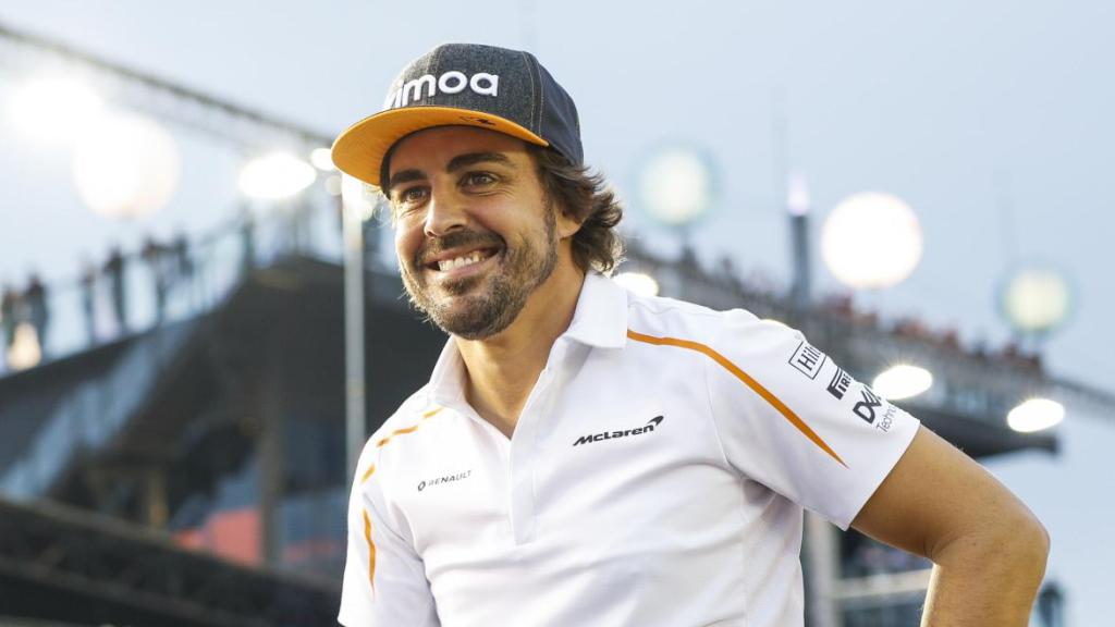 Fernando Alonso en el Gran Premio de Singapur en 2018.