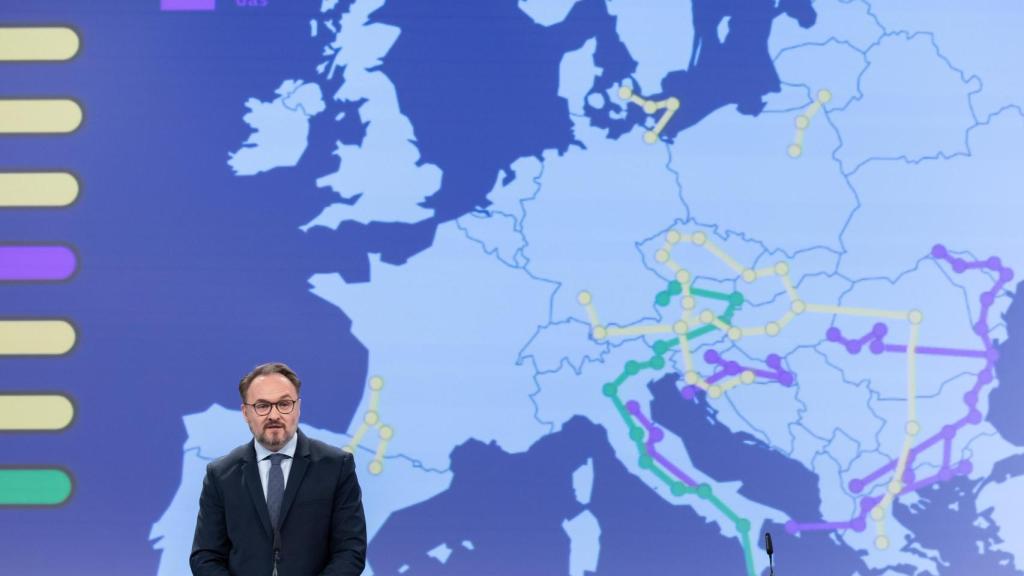 El comisario de Energía, Dan Jorgensen, durante la rueda de prensa de este miércoles en Bruselas