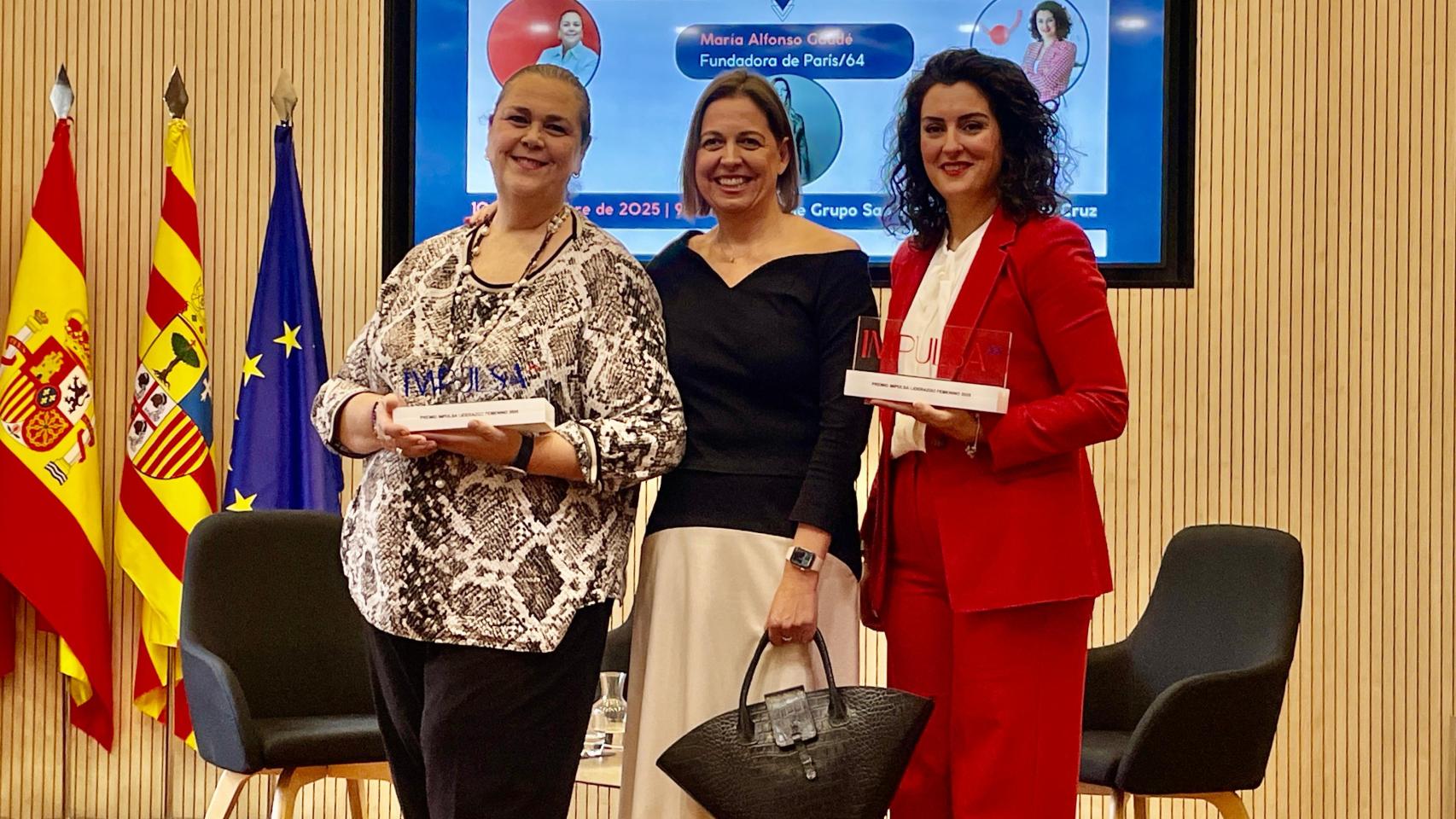 Cristina Gallart (Fribin), María Sasot (Directivas de Aragón) y Rita Monreal (Más Humanos)