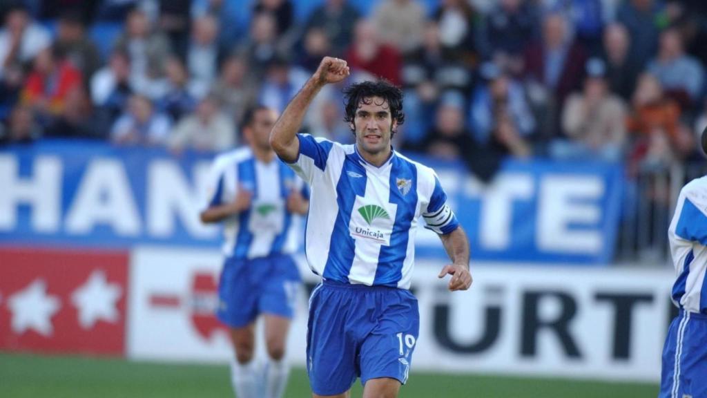 Fernando de Sanz, durante un partido con el Málaga.