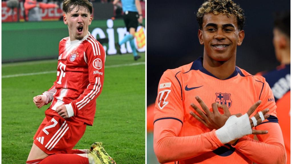 Lennart Karl, a la izquierda; Lamine Yamal, a la derecha.