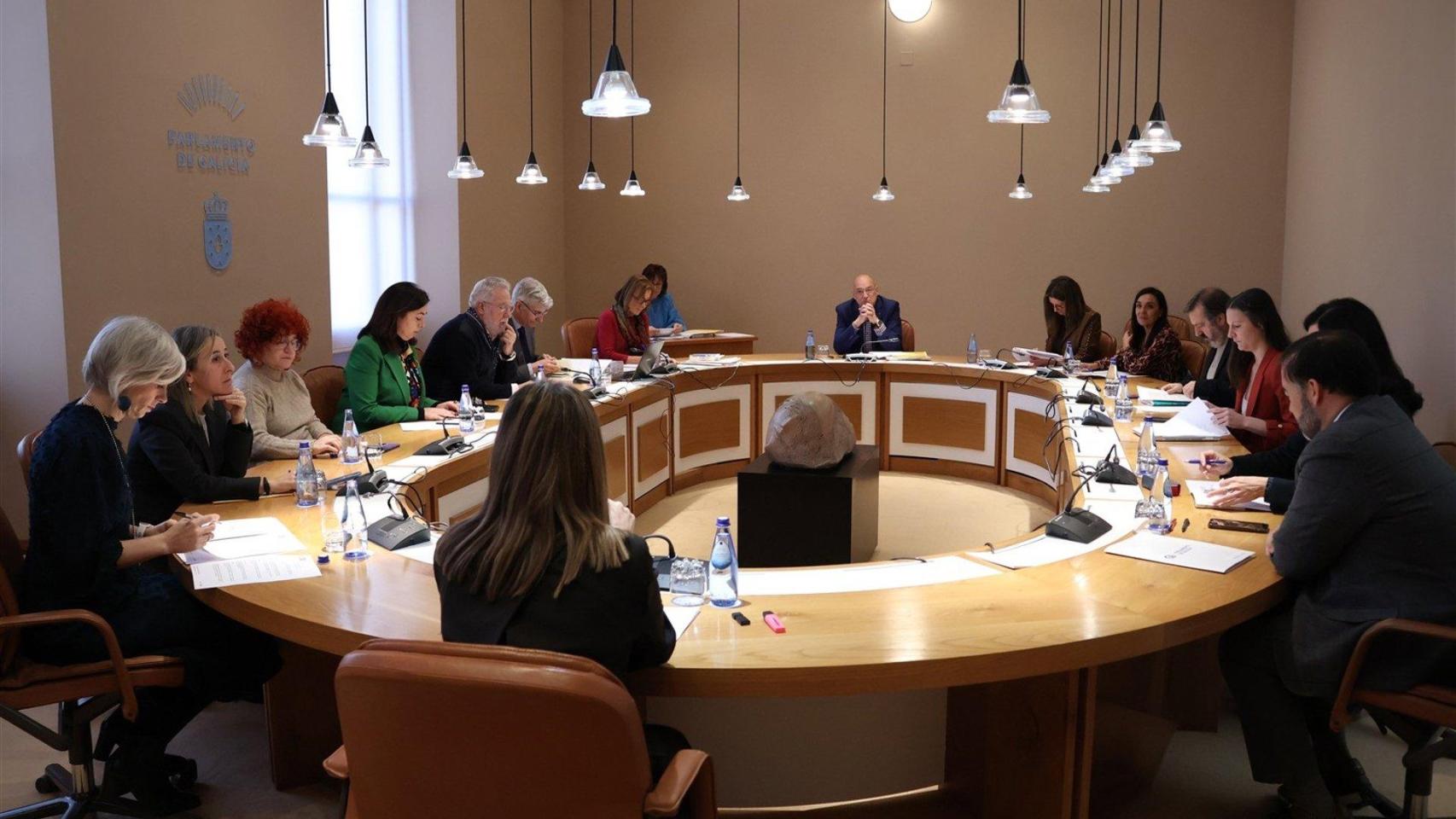 Reunión de la junta de portavoces del Parlamento de Galicia.